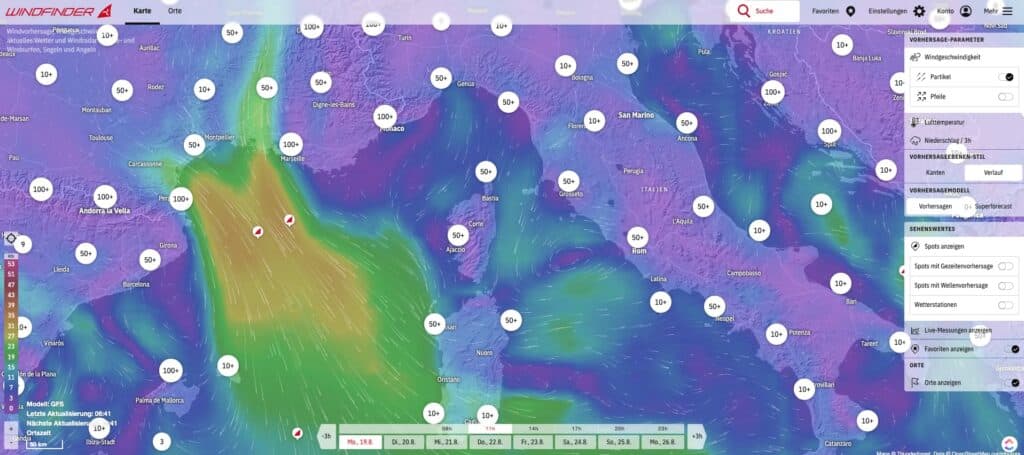 Windfinder Übersicht